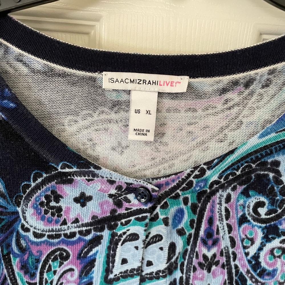 Paisley Print Women's Top - Blue and Purple - Picture 3 of 4